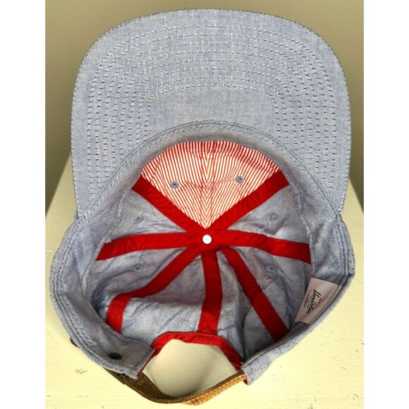 Herchel Supply Co Hat Trucker Cap Embroidered H.S.CO Logo Denim Strapback - Picture 5 of 10